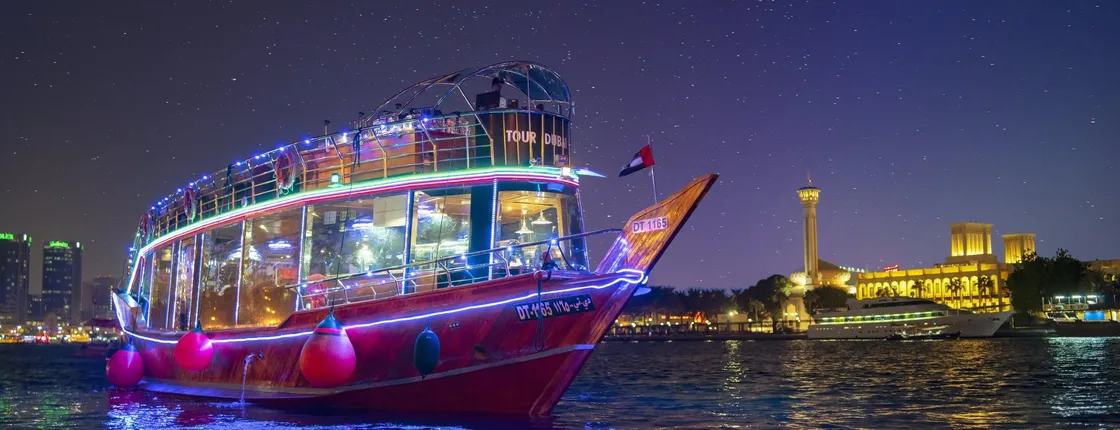 Dubai Creek Dhow Dinner Cruise with Pick-up from Sharjah