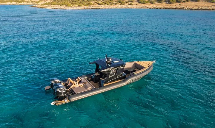 Mykonos Private Full Day cruise with a Rafnar 1200 T-Top