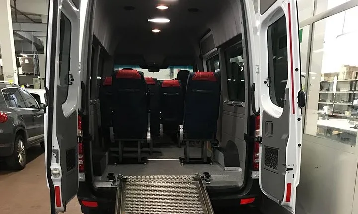 Minivan suitable for transporting disabled people with a wheelchair