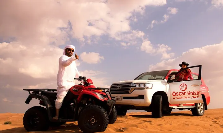 Dubai Self-drive Quad Bike, Sand Boarding, Camels & Refreshments