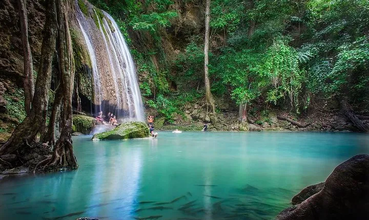 Private Kanchanaburi Erawan Waterfall&Thai-Burma Death Railway Tour from Bangkok