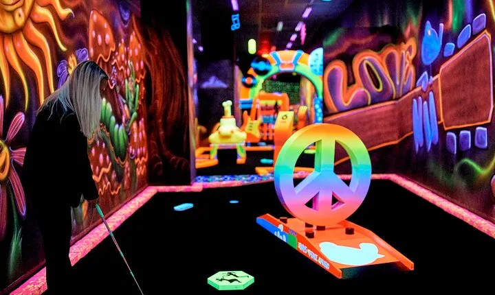 Ticket for the Mall of America Rock of Ages Blacklight Mini Golf