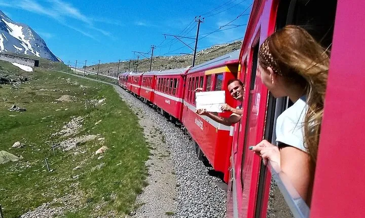 Bernina Red Train, Swiss Alps & St Moritz From Milan