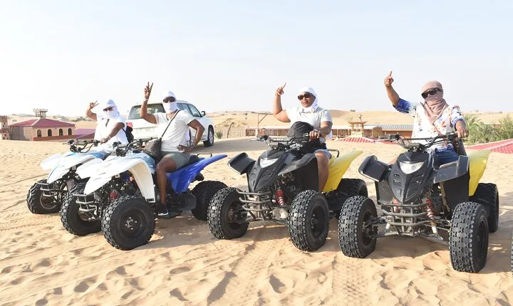 Dubai Desert 4x4 Dune Bashing, Self-Ride 30min ATV Quad, Camel Ride,Shows,Dinner