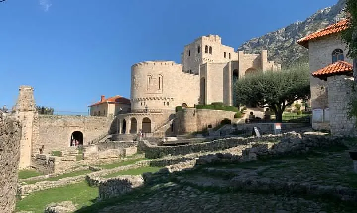 Bovilla Lake, Gamti Mountain, and Kruja Fortress.
