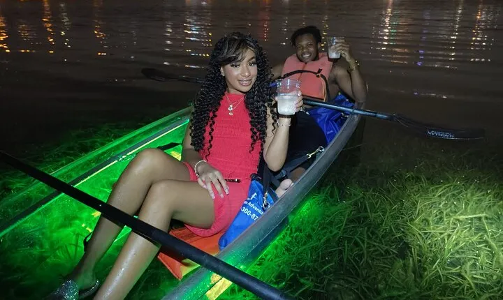 Date Night LED Glow Clear Kayak or Paddleboard & Champagne