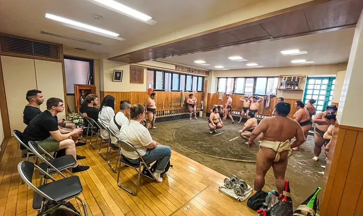 Tokyo Sumo Morning Practice Tour w/ Ring-Side Seat + Photo Shoot
