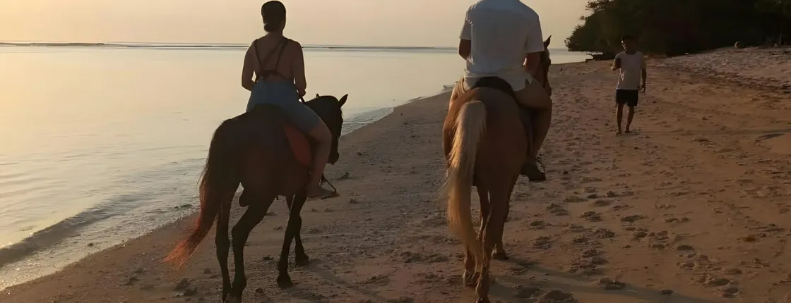 Horse riding on the beach in Gili Trawangan