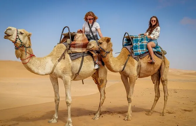 Dubai Red Dune Camel Trekking, Desert Safari and BBQ Dinner