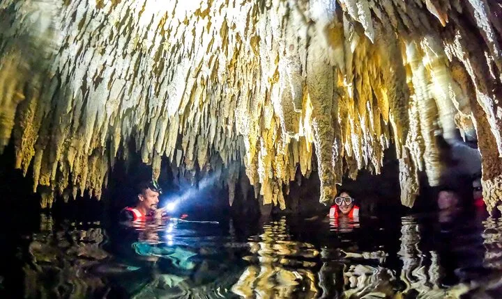 Cenote Cavern Tour and Swim with Sea Turtles in Akumal