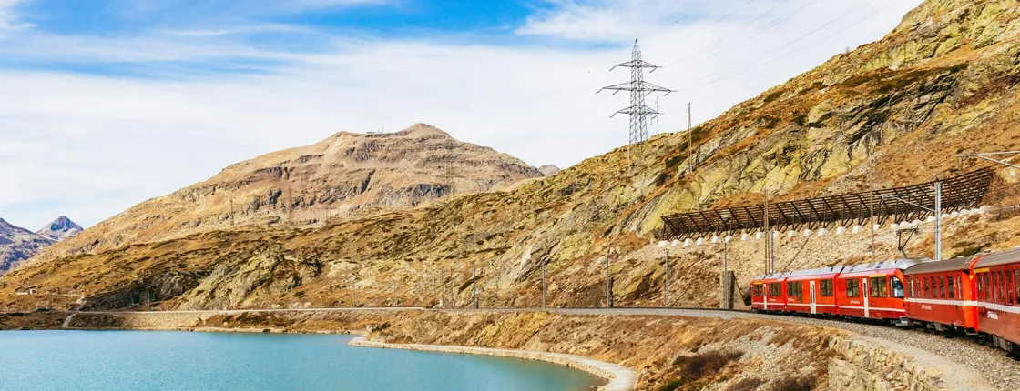 St. Moritz and Bernina Red Train from Milan with Lake Como Cruise