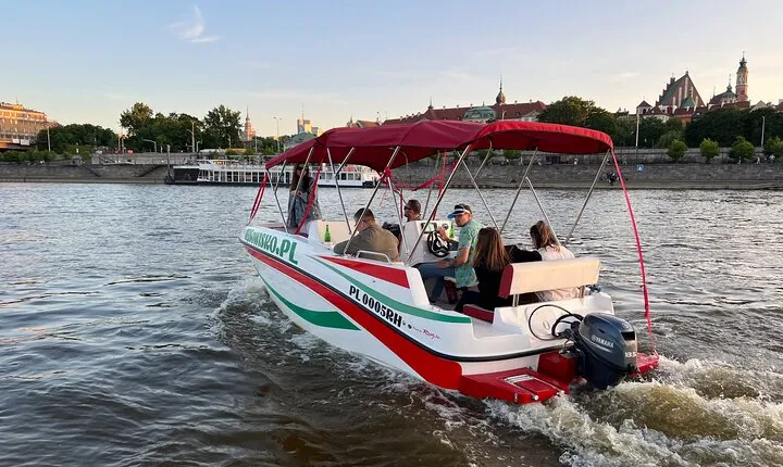 Warsaw: 10-Person Self-Drive Boat on Vistula – No License Needed