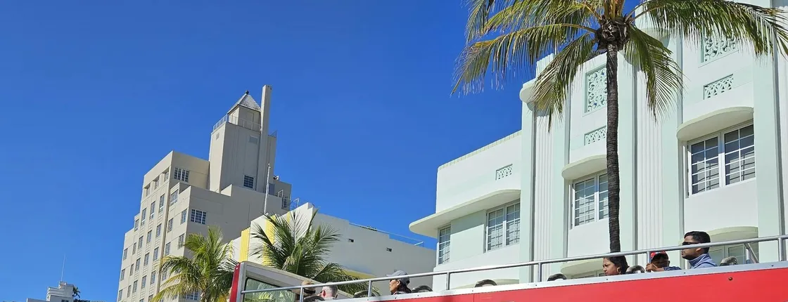 Double Decker sightseeing bus tour of Miami