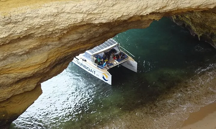 Benagil Caves & Coast from Portimão on an Eco-Friendly Catamaran