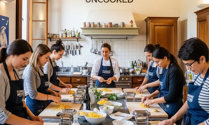 Florence Pasta Cooking Class with Unlimited Wine