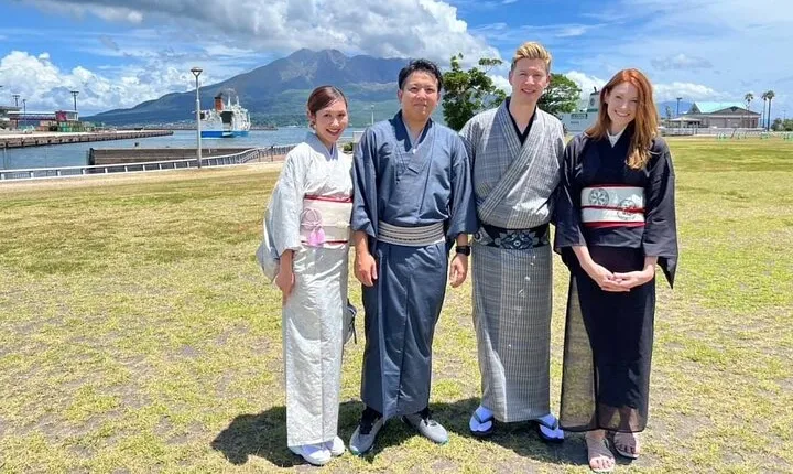 Kagoshima Traditional Oshima Tsumugi Kimono Dressing