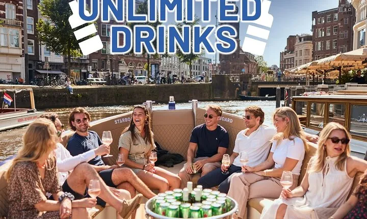 Amsterdam: Canal Booze Cruise with Unlimited Drinks Option