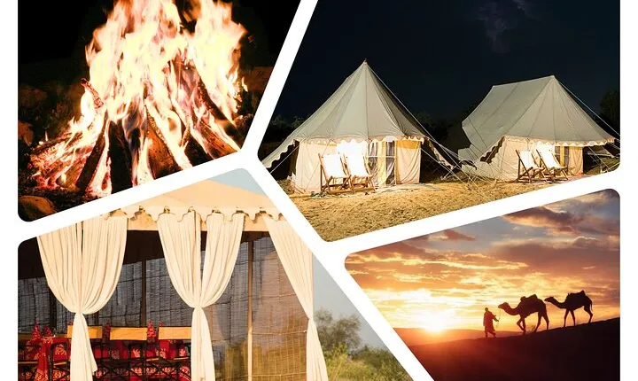 Overnight Desert Safari Adventure:BBQ Dinner & Breakfast Included