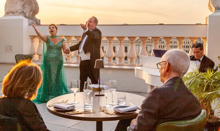 Rome: Rooftop Gourmet Dinner & Opera Performance