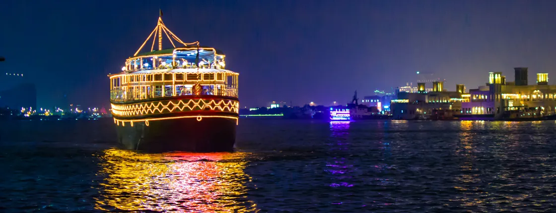 Dhow boat dinner cruise on Dubai Creek