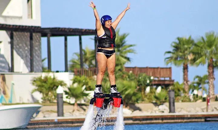 Best water tour in Cabo, Flyboard inside a protected Marina