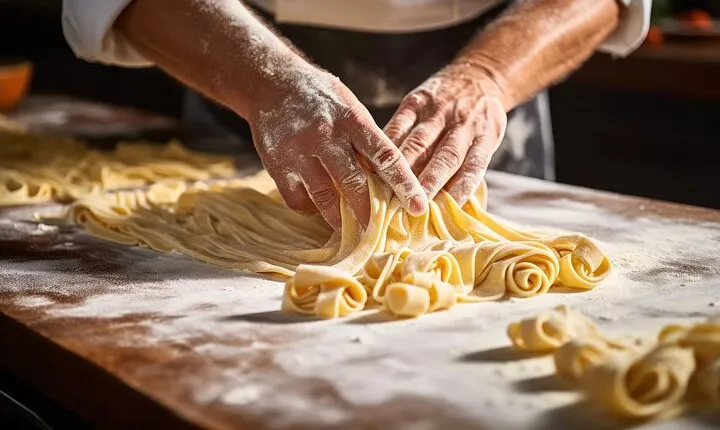Fettuccine Pasta & Ice Cream
