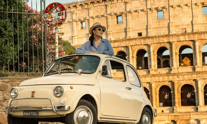Rome Free Fiat Cinquecento Tour with Photoshoot