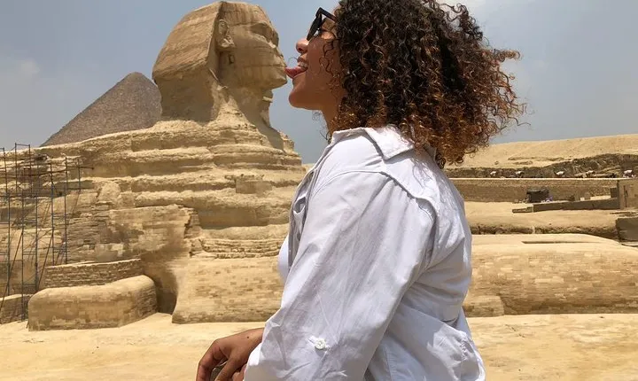 Day Tour to Giza pyramids sphinx Egyptian museum bazaar camel ride Nile cruise