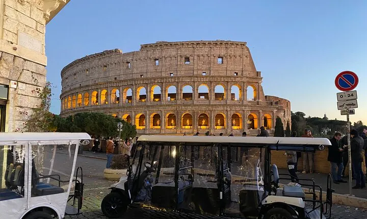 Rome with Golf Cart at Night with Pizza & Ice Cream