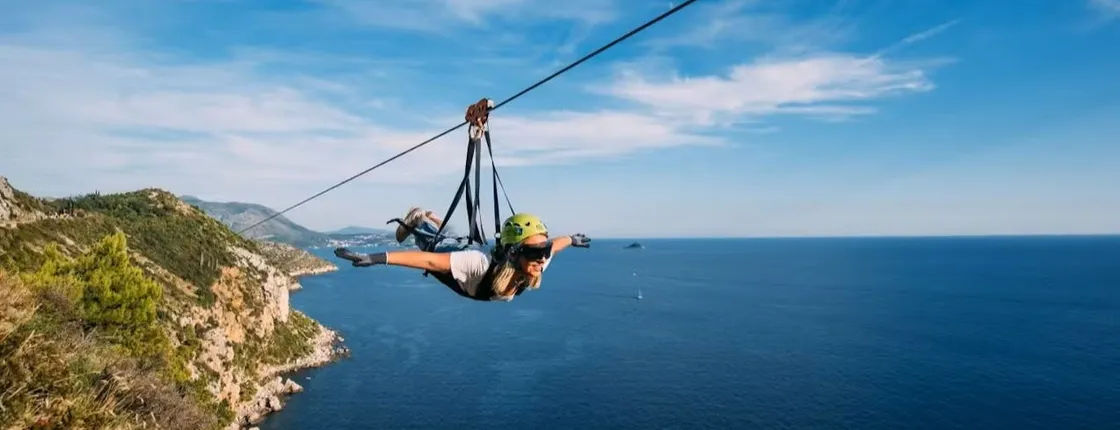 Zip line adventure and Pasjača Beach escape from Dubrovnik