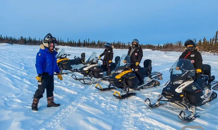 Private Yellowknife Snowmobiling Ice Cave Adventure Combo