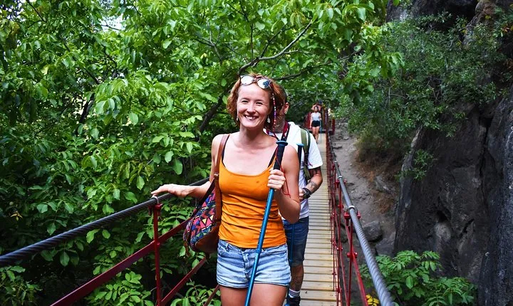 Hiking in the Canyon of the Monachil Cubs in Granada