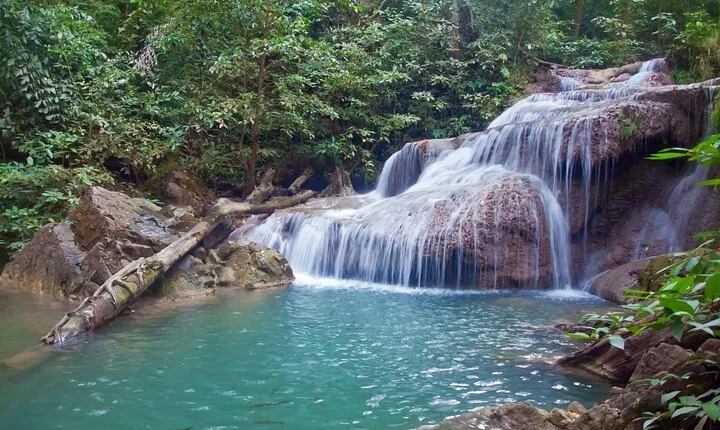 River Kwai and Erawan Falls Full Day Boat Tour