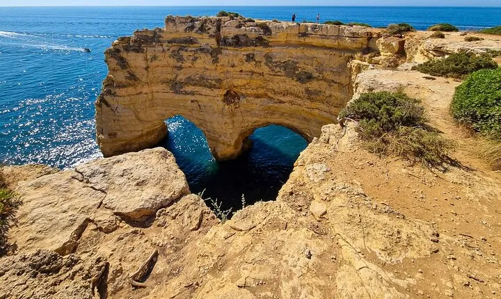 From Faro: 7 Valleys Hiking, Benagil Cave, & Snorkeling Tour
