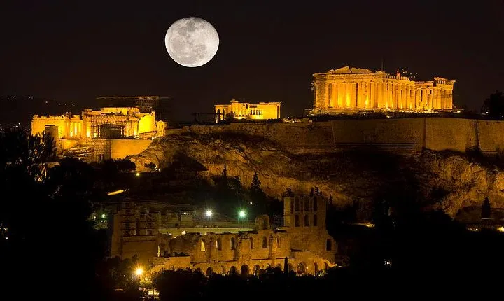 Athens By Night Driving Tour (Highlights) , and Dinner time