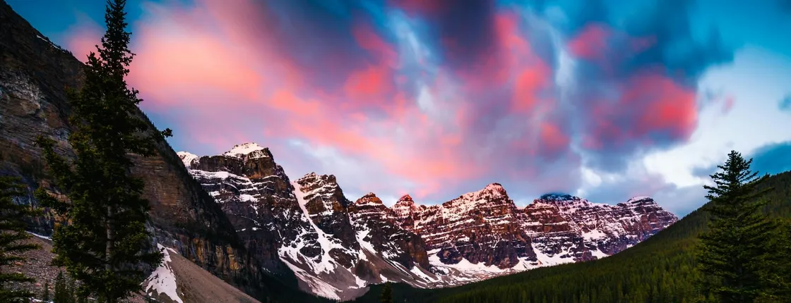 Moraine Lake Sunrise and Lake Louise from Canmore-Banff