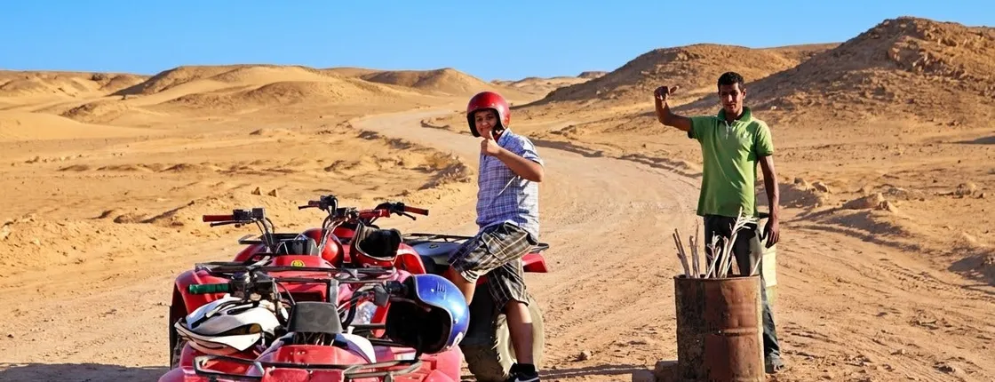 Quad bike ride in Hurghada desert with Bedouin tea tasting