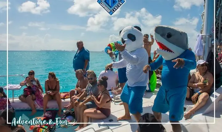 Luxury Catamaran tour to isla mujeres with transportation from Tulum