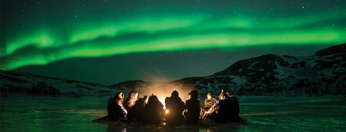 Northern Lights chase by minibus from Tromsø
