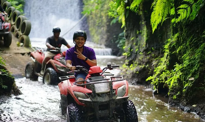 Bali Quad Bike Through Gorilla Cave - Monkey Forest and Waterfall