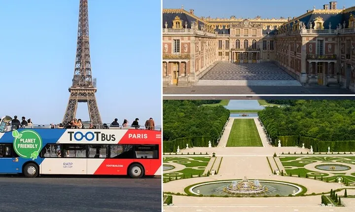 Paris Tootbus Hop-On Hop-Off Tour and Versailles Palace Entrance