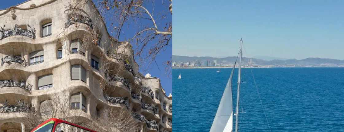 Barcelona hop-on hop-off bus tour with catamaran cruise