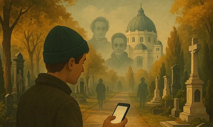 Mobile puzzle rally tour at the Vienna Central Cemetery