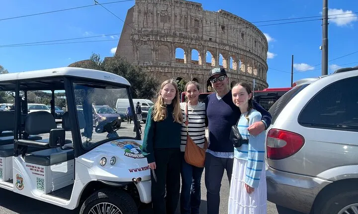 Rome in Golf Cart 4 hours Private Tour with Pickup from hotel
