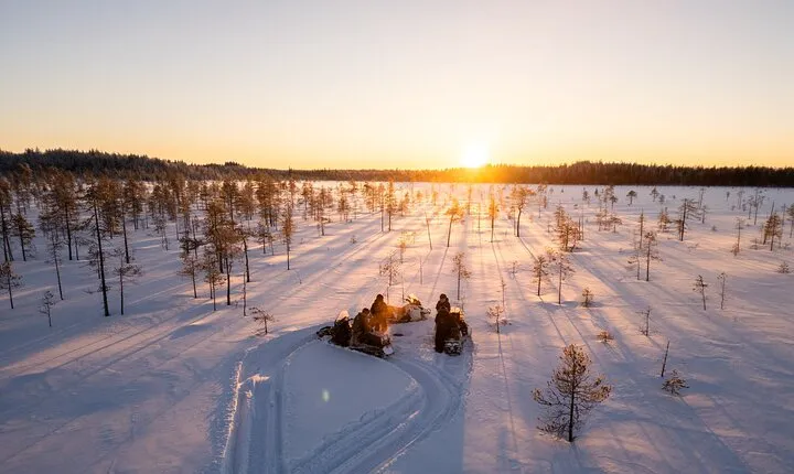 Ranua Snowmobile Safari Adventure on a Winter Lake 2 Hours
