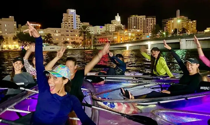 South Miami Beach Night Clear Kayaking Glow Tour