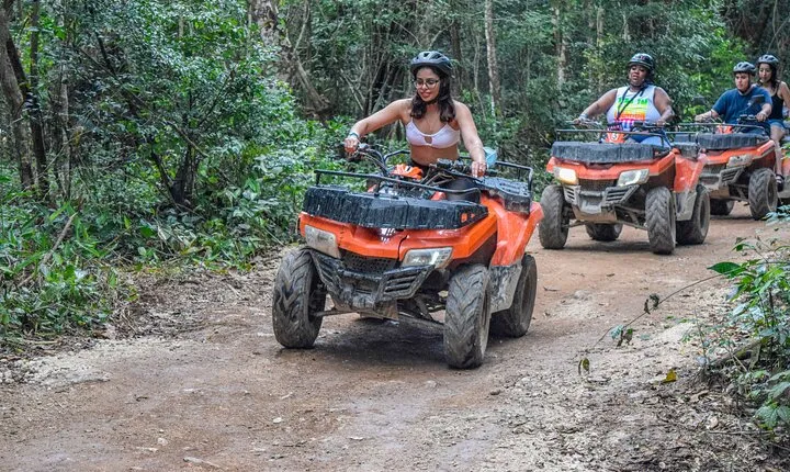 The best adrenaline day Atvs shared, ziplines and cenote Playa del Carmen