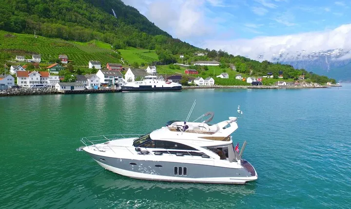 Bergen to Hardangerfjord VIP car + private yacht Fjord cruise