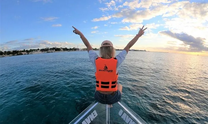 Live Cancun from our Transparent Boat