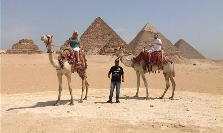 Cairo Layover excursion to Giza Pyramids Sphinx Coptic Cairo & Bazaar
